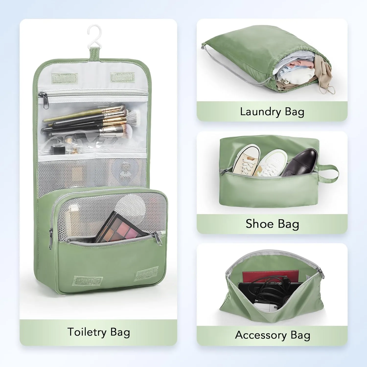 10 Set Compression Packing Cubes for Travel Essentials,Compressible Expandable Packing Cubes for Suitcase,OlarHike Luggage Organizer Bags for Travel,Handy Helper for Organizing Clothes(Matcha Green)