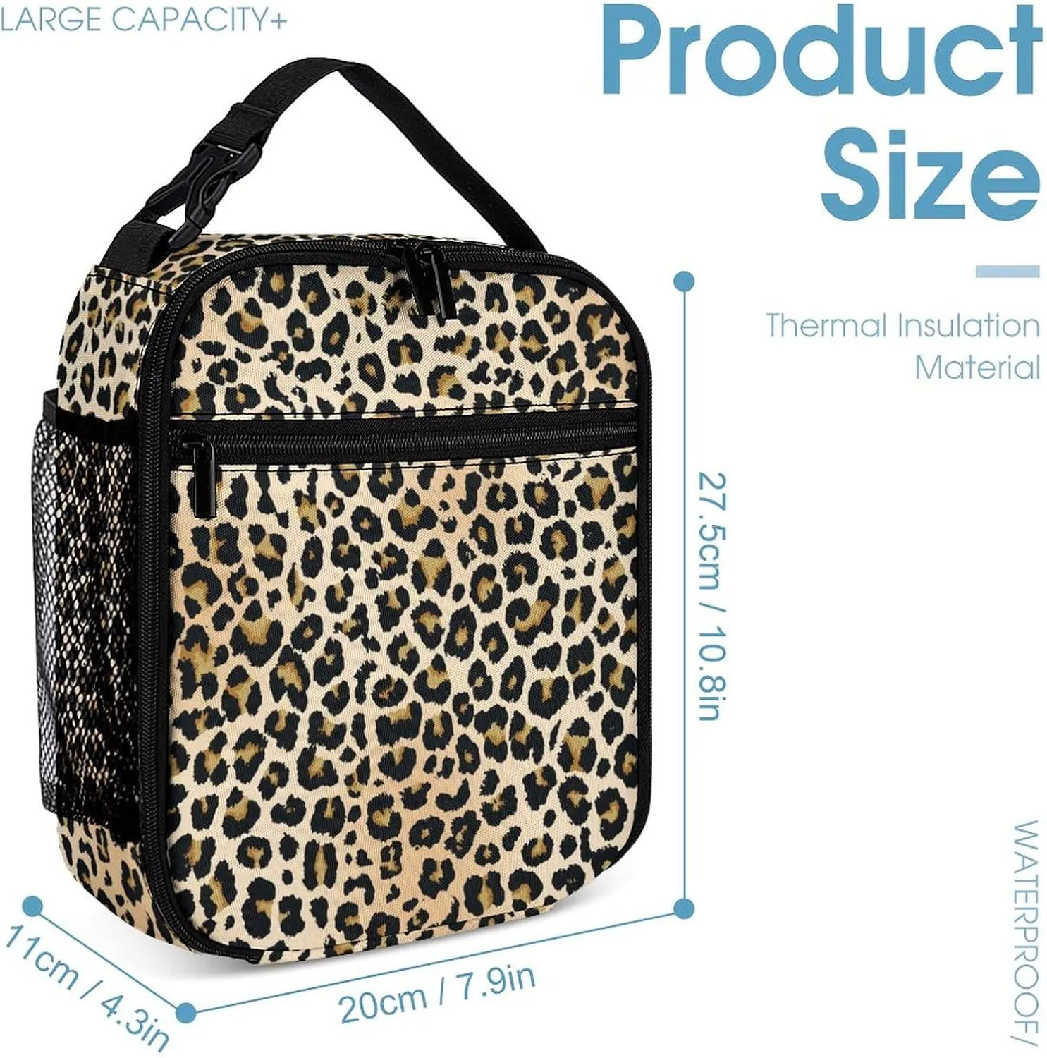 3PCS Classic Leopard Backpack Set, Lightweight Durable Daypack Cute Laptop Bag with Lunch Bags, Stylish Shoulders Backpack with Multiple Pockets(Classic Leopard)