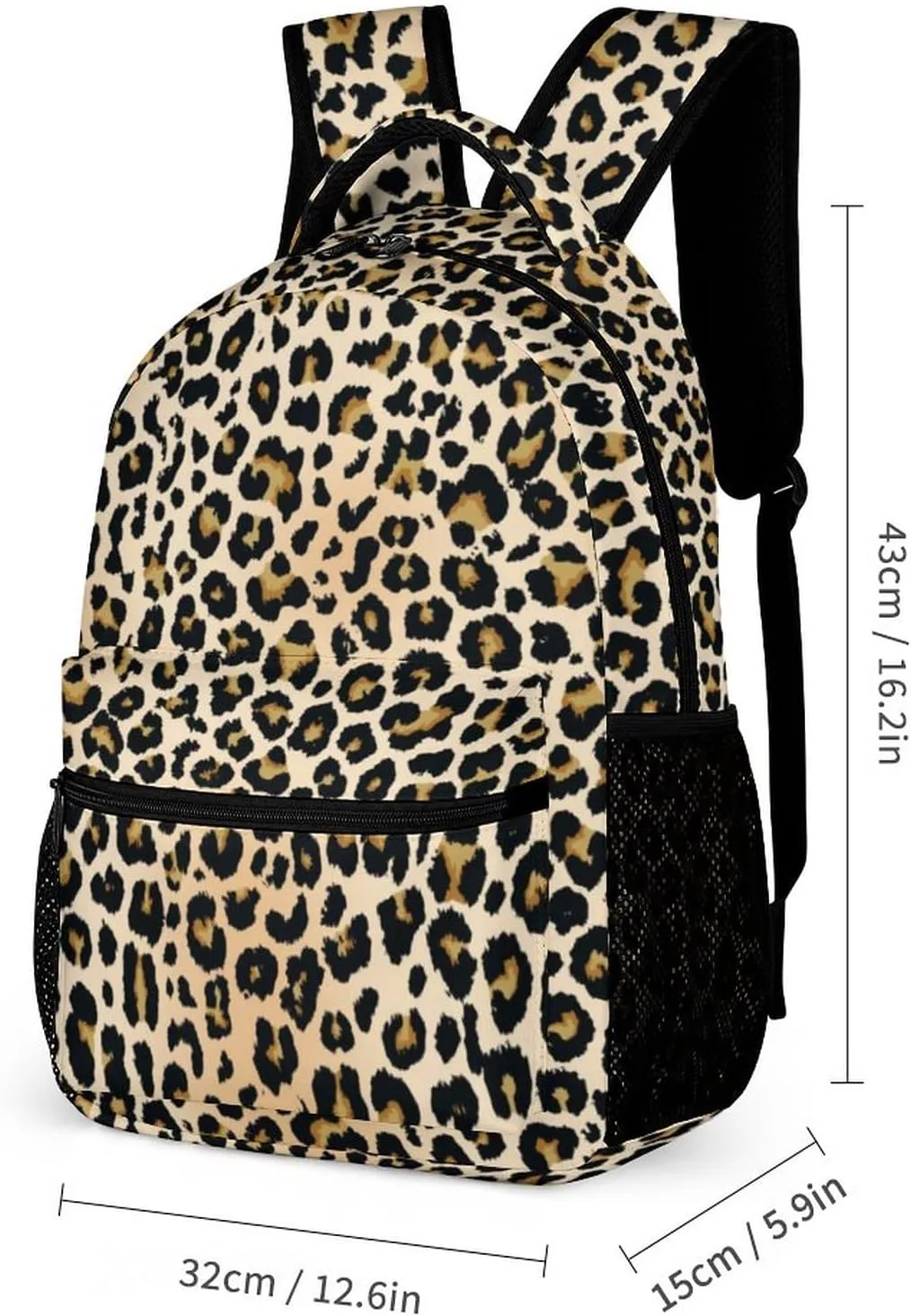 3PCS Classic Leopard Backpack Set, Lightweight Durable Daypack Cute Laptop Bag with Lunch Bags, Stylish Shoulders Backpack with Multiple Pockets(Classic Leopard)