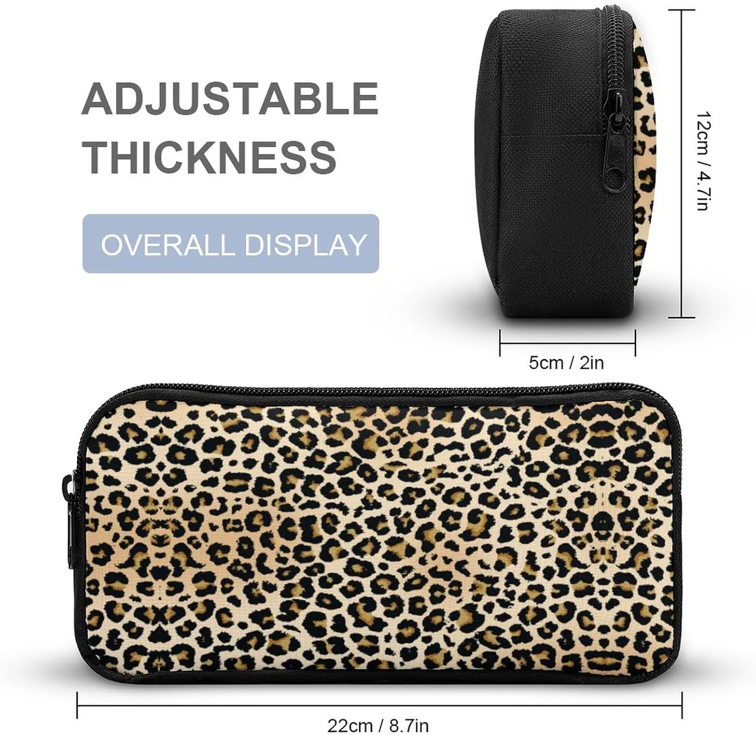 3PCS Classic Leopard Backpack Set, Lightweight Durable Daypack Cute Laptop Bag with Lunch Bags, Stylish Shoulders Backpack with Multiple Pockets(Classic Leopard)