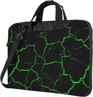 Abstract Green Lightning Modern 13-15.6 Inch Laptop Bag For Man And Women, Computer Messenger Bag, Trendy Shoulder Strap Design