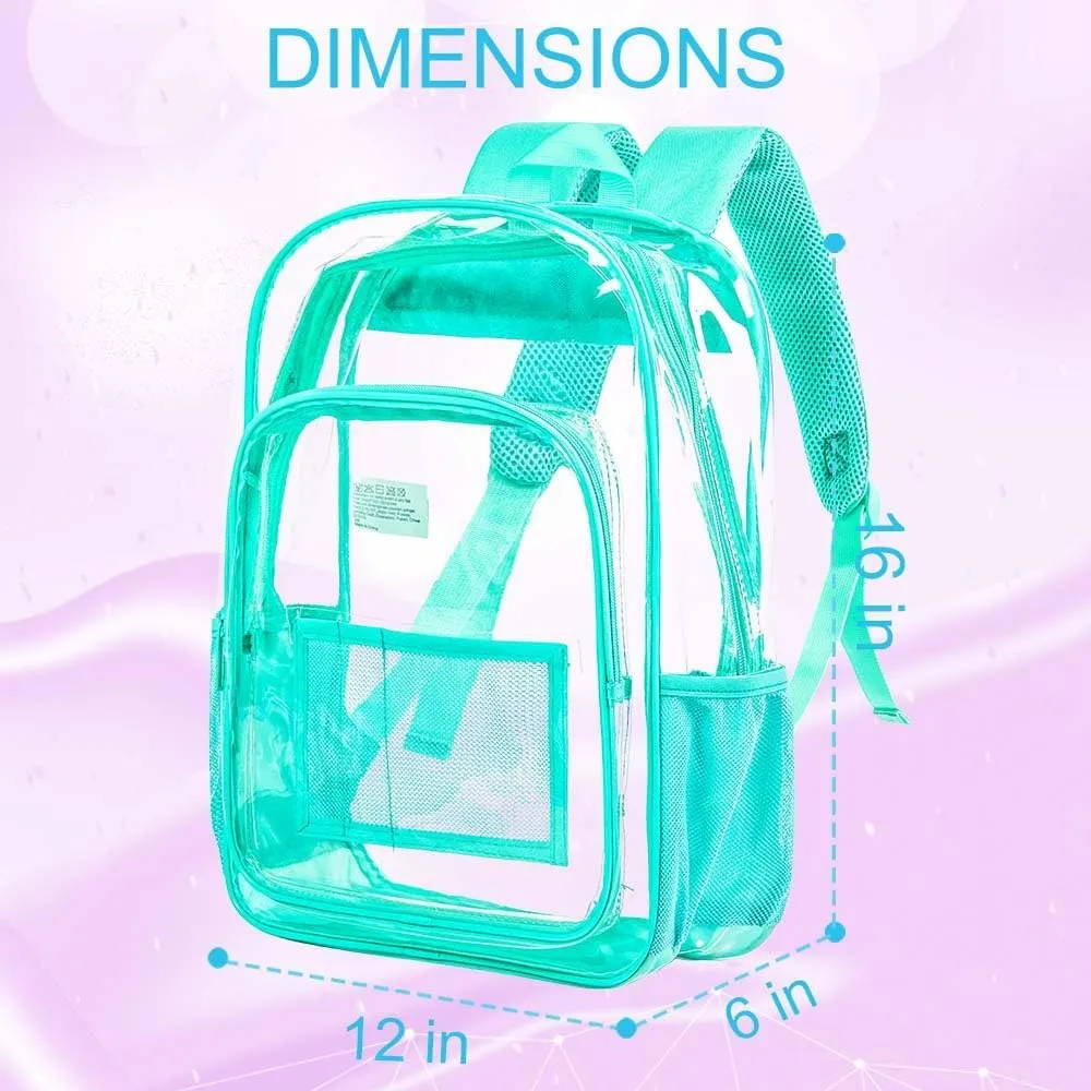 AGSDON Clear Backpack, Heavy Duty Transparent Bookbag, See Through PVC Backpacks for Women Men
