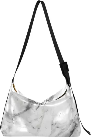 ALAZA White Marble Modern Womens Tote Bag Leather Shoulder Bag For Women Men Large Hobo Cross Body Bags Handbag