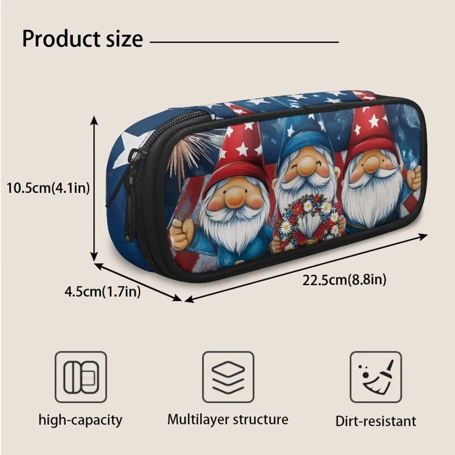 America Style Gnome Backpack With Lunch Box And Pencil Case For Girls And Boys, 17 In Pressure Relief Backpacks For Kids For School, Trips And Camping Back to School Season Gifts