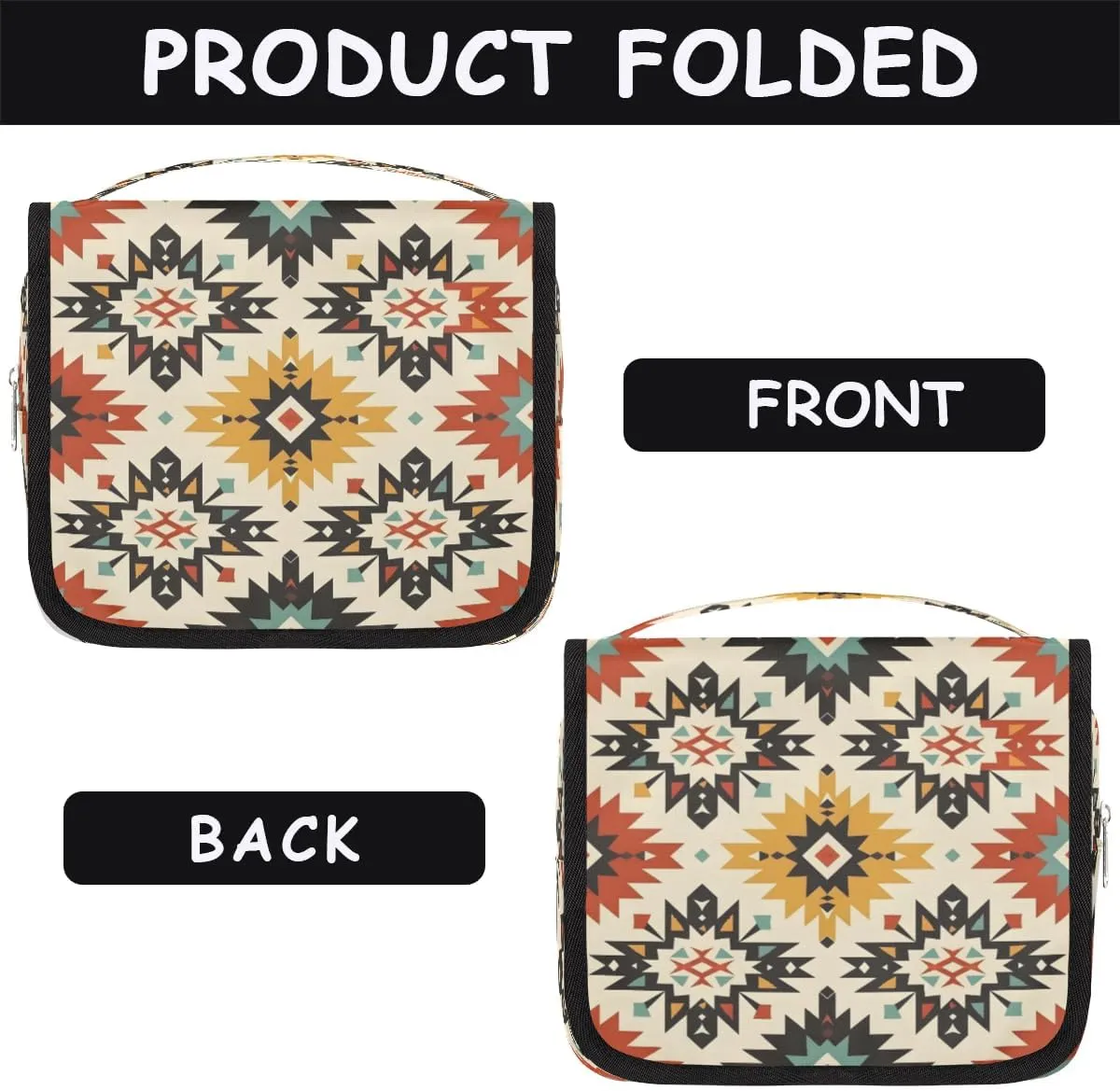 Aztec Boho Hanging Toiletry Bag for Women Travel Makeup Bag Cosmetic Organizer Travel Toiletries Bag for Men
