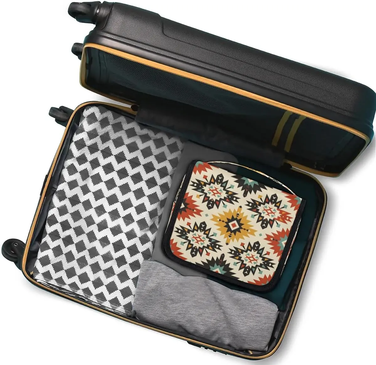 Aztec Boho Hanging Toiletry Bag for Women Travel Makeup Bag Cosmetic Organizer Travel Toiletries Bag for Men