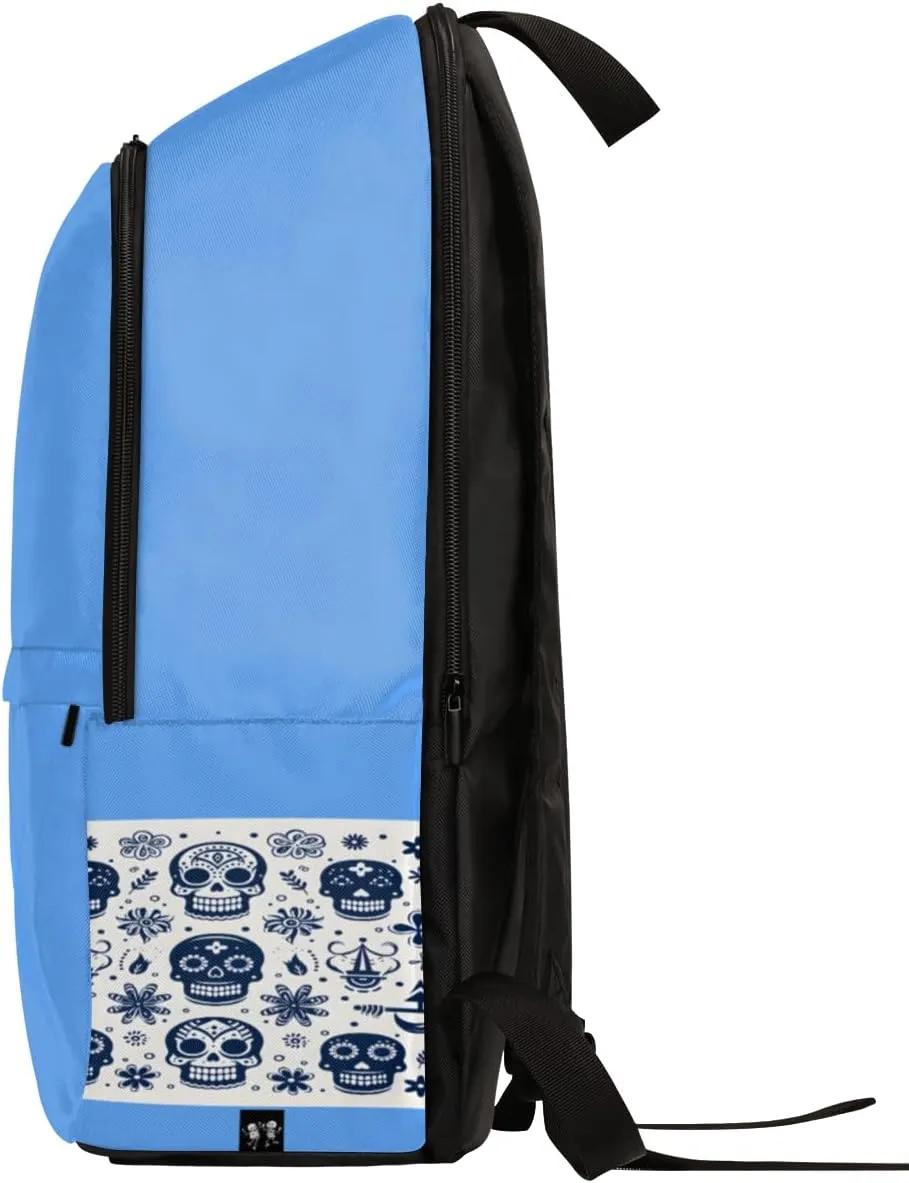 Backpack Casual Backpack for Men and Women Carry on Backpack Travel Backpack for Men Large Capacity Skull Backpacks Lightweight Laptop Backpack Premium Business Backpack Simple Daypack Backpacks,Blue