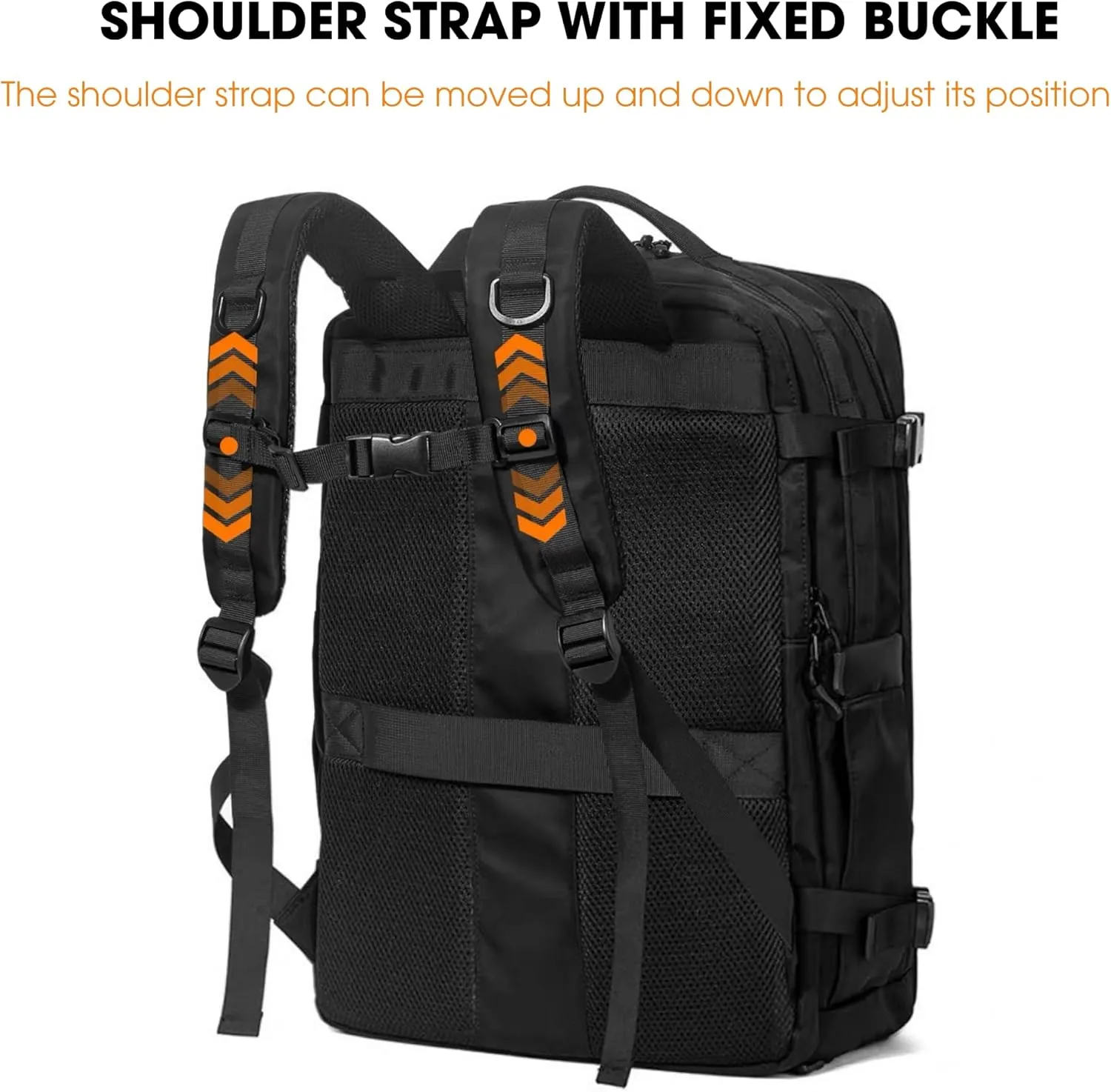Backpack Travel Business Backpack for Men Women WaterProof Fit for 15.6 Inch Laptop, Multiple Compartment (Extra Shoe, Laptop Compartment, Black, 45L)