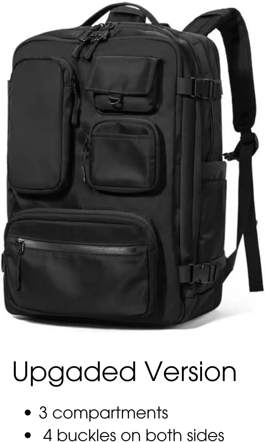 Backpack Travel Business Backpack for Men Women WaterProof Fit for 15.6 Inch Laptop, Multiple Compartment (Extra Shoe, Laptop Compartment, Black, 45L)