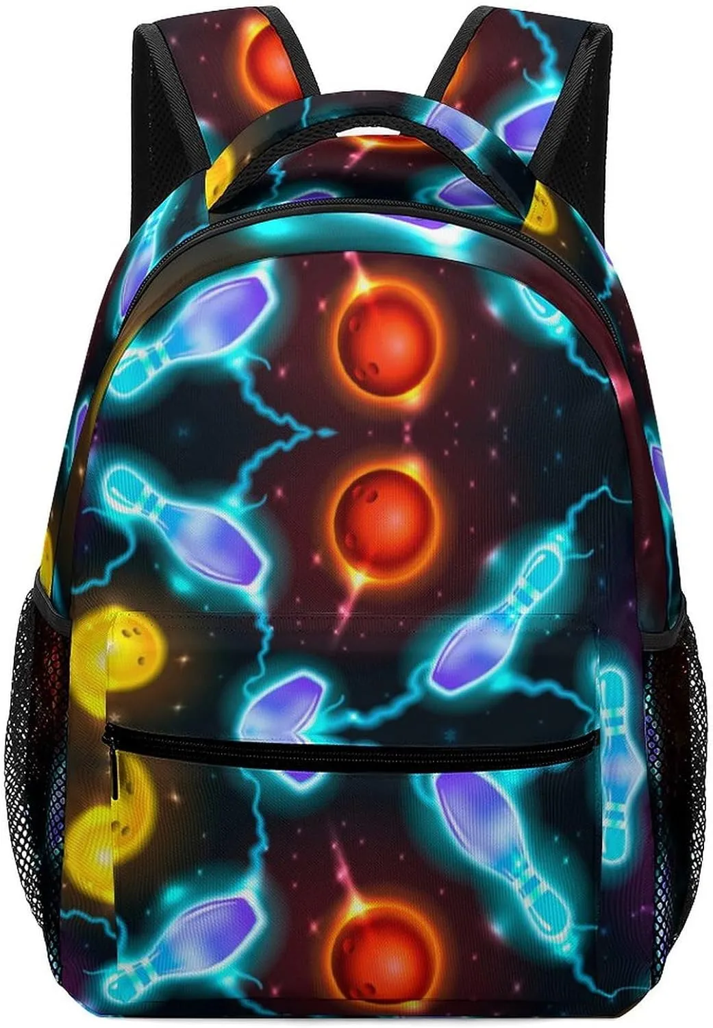 Backpack with Chest Strap Bowling Abstract Background Lightweight Casual Daypack Travel Computer Notebooks Bag for Men Women