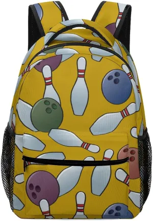 Backpack with Chest Strap Pattern of Bowling Balls Lightweight Casual Daypack Travel Computer Notebooks Bag for Men Women