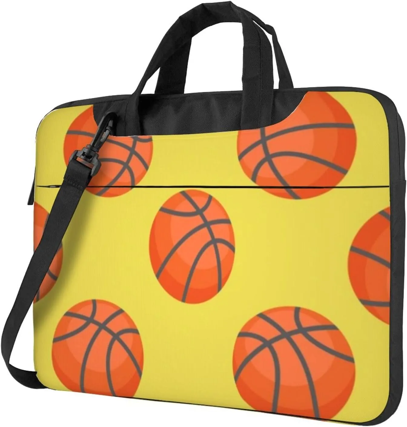 Basketballs Yellow Modern 13-15.6 Inch Laptop Bag For Man And Women, Computer Messenger Bag, Trendy Shoulder Strap Design