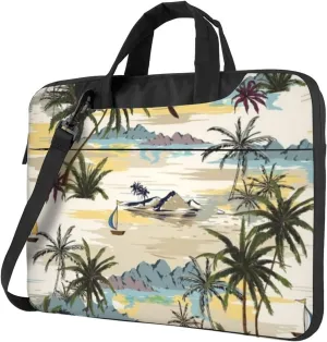 Beach Palm Tree Modern 13-15.6 Inch Laptop Bag For Man And Women, Computer Messenger Bag, Trendy Shoulder Strap Design