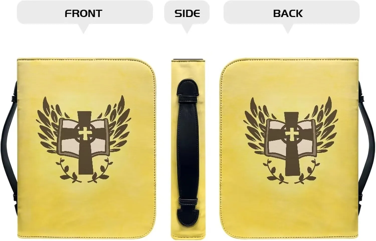 Bible Cover Men and Women's Lightweight PU Leather Bible Carrying Case Bible Cover for Church Handy Scripture bag