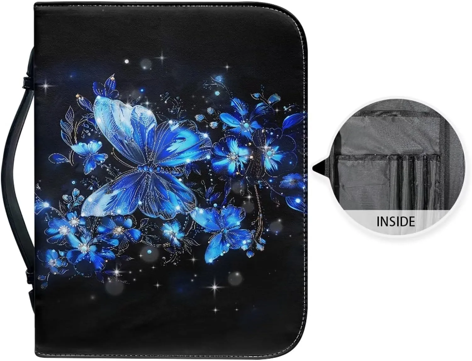 Bible Cover Men and Women's Lightweight PU Leather Bible Carrying Case Bible Cover for Church Handy Scripture bag