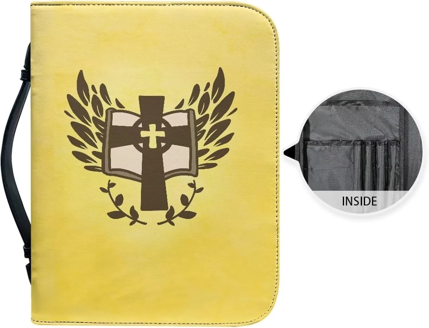 Bible Cover Men and Women's Lightweight PU Leather Bible Carrying Case Bible Cover for Church Handy Scripture bag