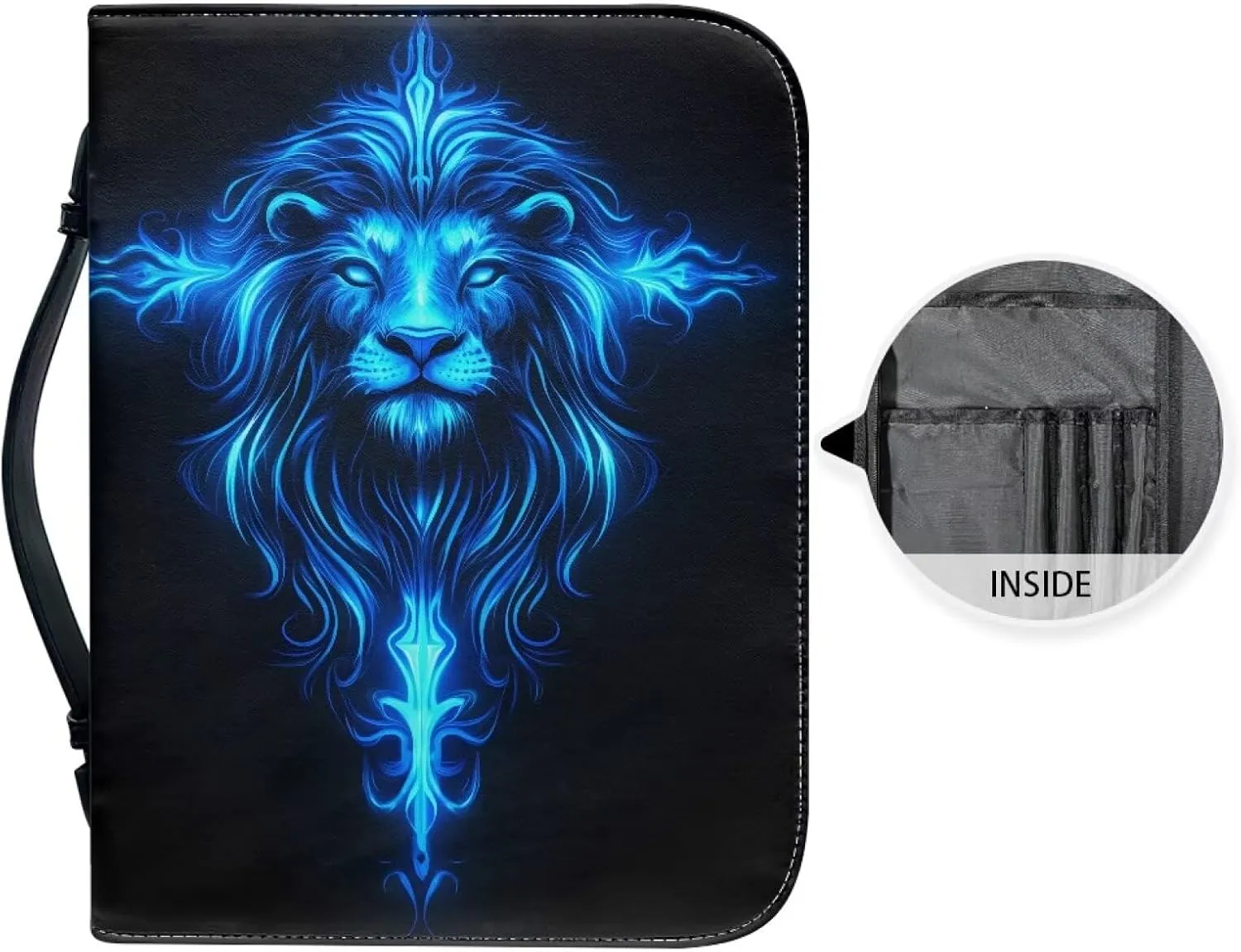 Bible Cover Men and Women's Lightweight PU Leather Bible Carrying Case Bible Cover for Church Handy Scripture bag