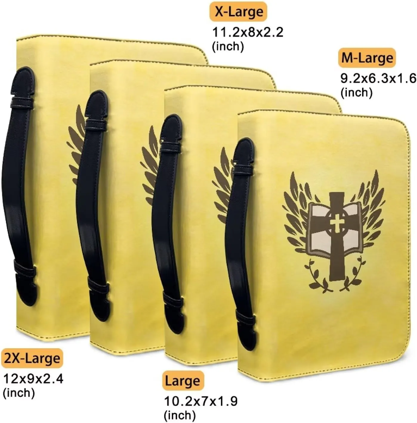 Bible Cover Men and Women's Lightweight PU Leather Bible Carrying Case Bible Cover for Church Handy Scripture bag