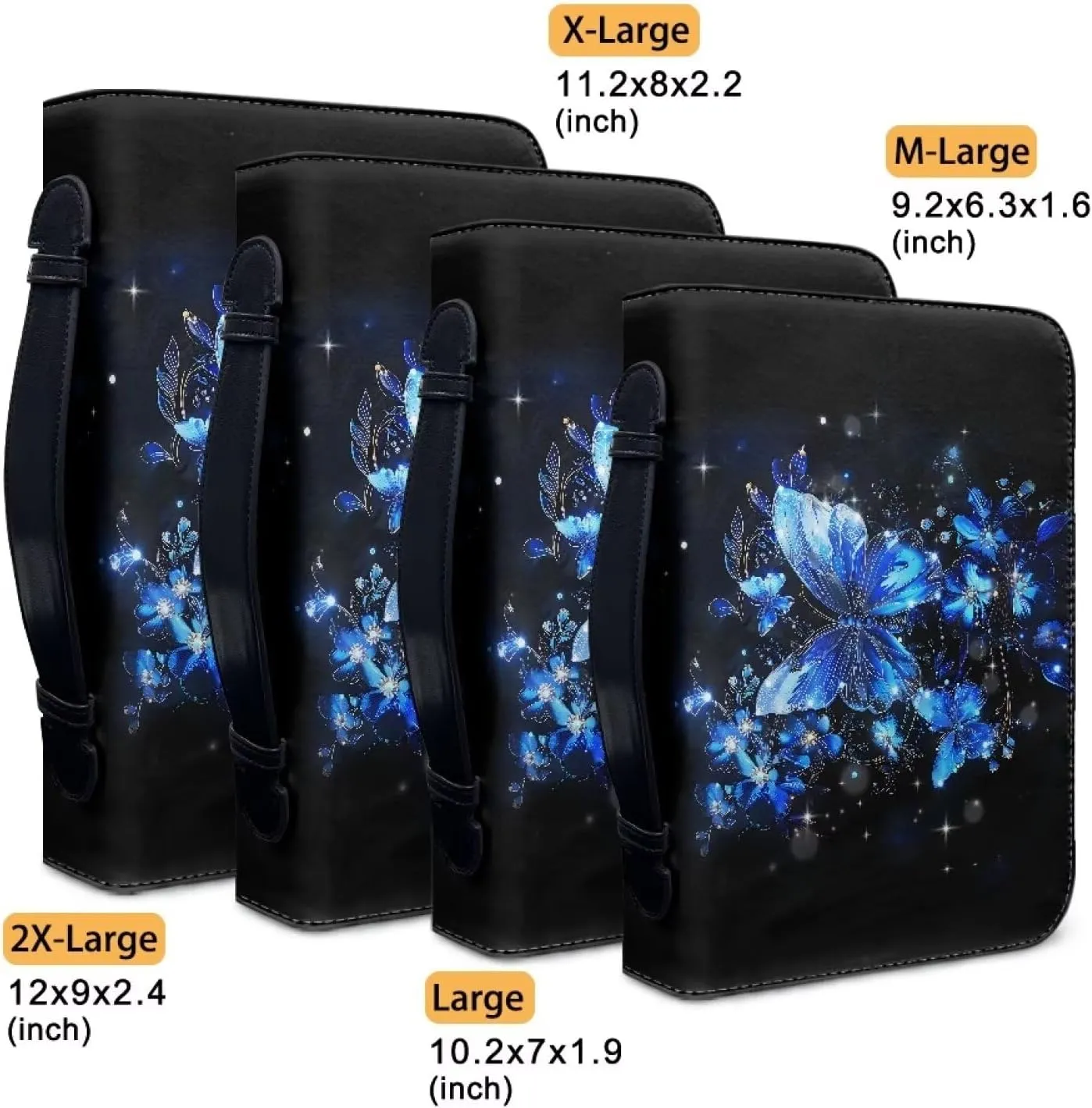 Bible Cover Men and Women's Lightweight PU Leather Bible Carrying Case Bible Cover for Church Handy Scripture bag