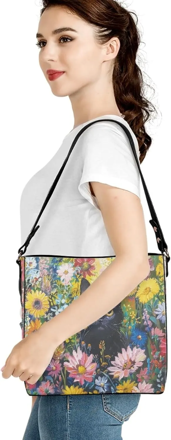 Boho Bags for Women Leather Handbag Shoulder Bucket Crossbody Purse