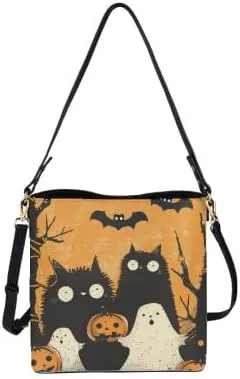Boho Bags for Women Leather Handbag Shoulder Bucket Crossbody Purse