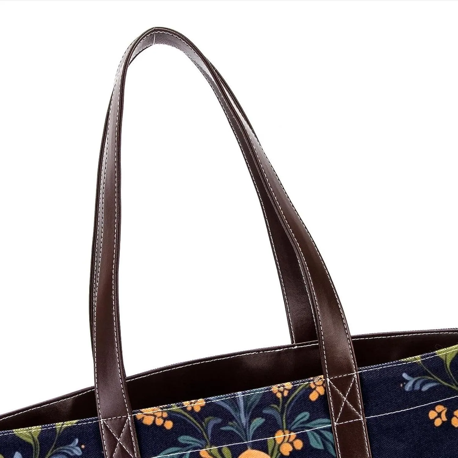 Boho Floral-34 Tote Bags Durable Leather Canvas Purses and Handbags for Women Top Handle Shoulder Satchel Hobo Bags