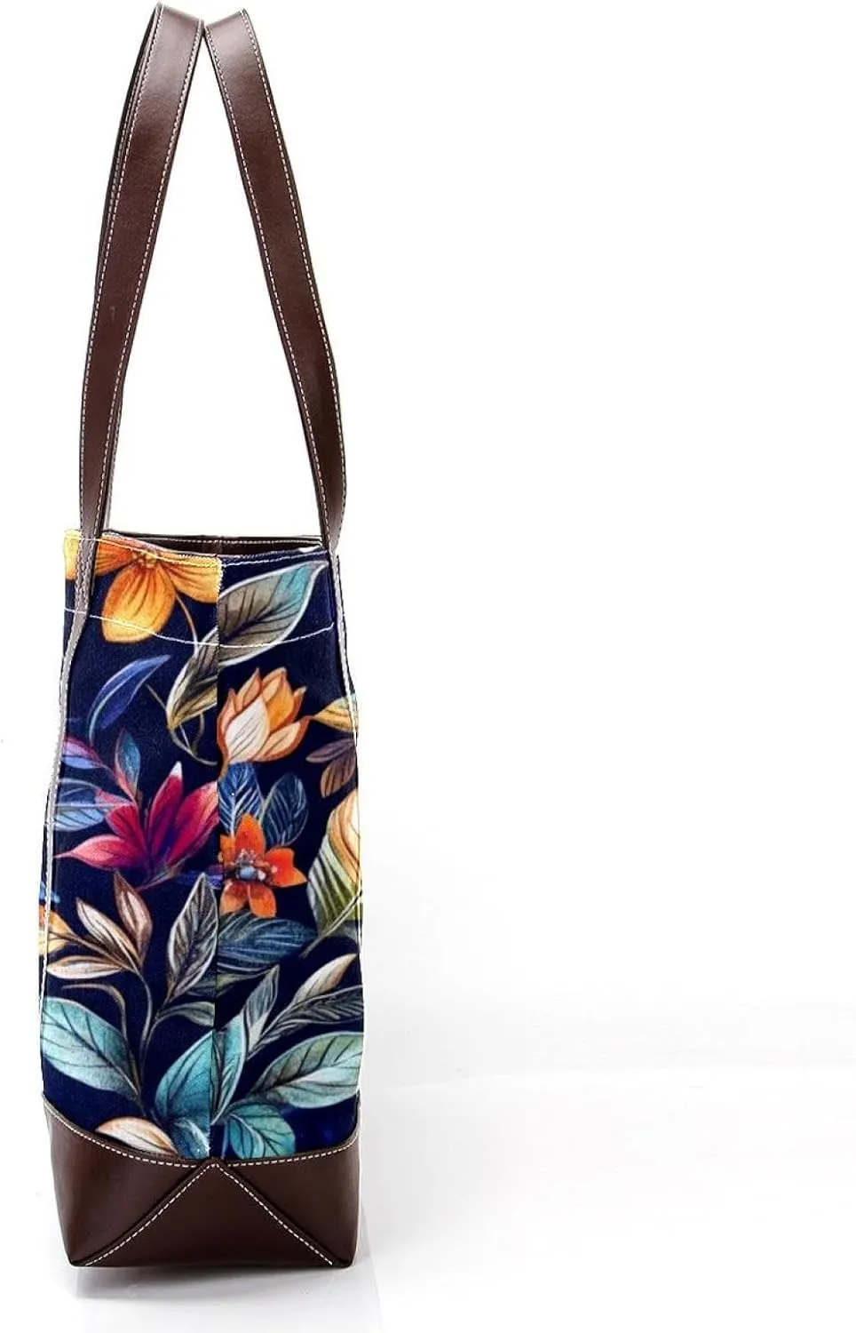Boho Floral-34 Tote Bags Durable Leather Canvas Purses and Handbags for Women Top Handle Shoulder Satchel Hobo Bags