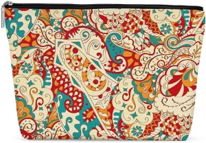 Boho Makeup Bag - Witchcraft Supplies, Bohemian Hippie Gifts - Retro Cosmetic Bag for Women, Friends & Lovers - Mom, Grandma, Aunt Birthday, Christmas, Halloween & Travel Toiletry Bag