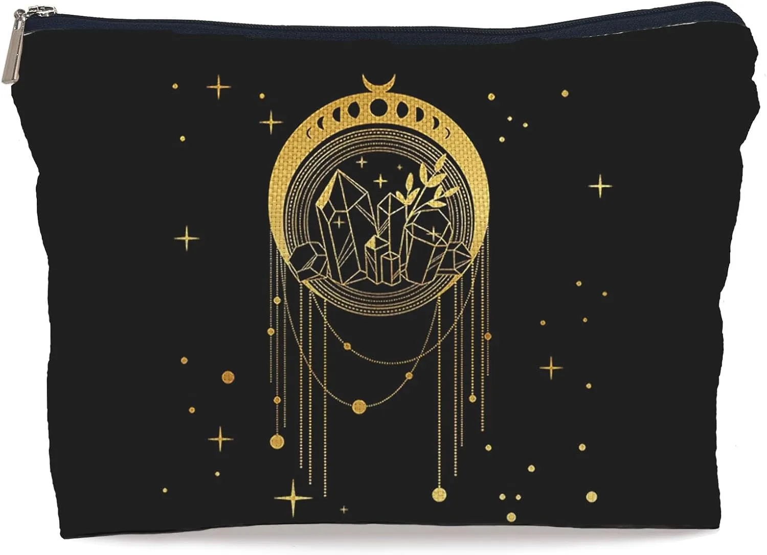 Boho Moon Phase Makeup Bag Cosmetic Bags for Women, Witch Stuff, Witch Gifts for Women, Witch Craft Gifts, Small Makeup Cosmetic Bag for Purse