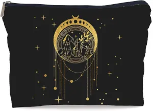Boho Moon Phase Makeup Bag Cosmetic Bags for Women, Witch Stuff, Witch Gifts for Women, Witch Craft Gifts, Small Makeup Cosmetic Bag for Purse