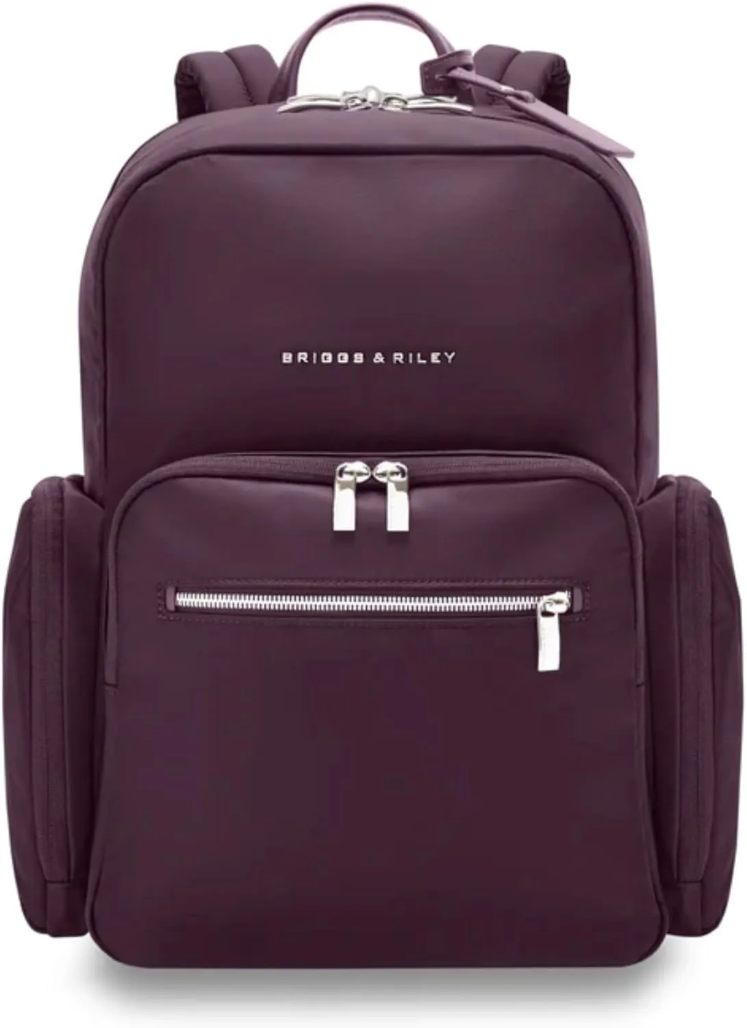 Briggs & Riley Medium Backpack for Women & Men - Daypack for Work, Personal Item Travel Bag, Carry On Size, Lightweight & Durable, Padded Straps, Fits 15" Laptop - Rhapsody Collection, Plum