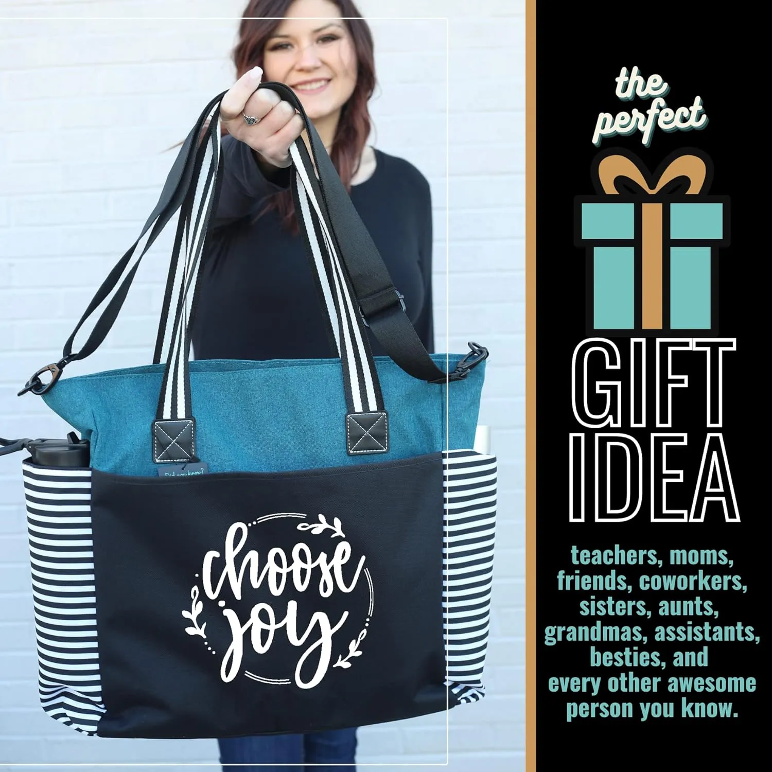 Brooke & Jess Designs Church Bags for Women - Bible Tote Bags for Women, Large Tote Bag for Womens with Zipper
