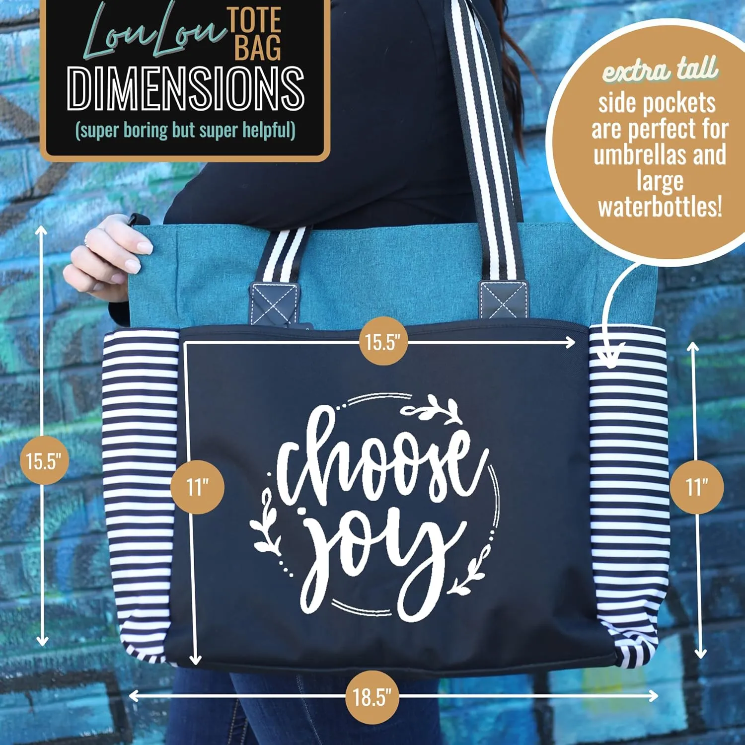 Brooke & Jess Designs Church Bags for Women - Bible Tote Bags for Women, Large Tote Bag for Womens with Zipper