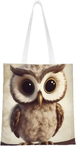 Canvas Tote Bag Aesthetic for Women Cute Owl Shopping Bags Large Tote Shoulder Bag Reusable Grocery Bags Hobo Bags Casual Handbags Cute Cloth Bags Birthday Gifts