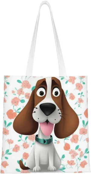 Canvas Tote Bag Aesthetic for Women funny dog Shopping Bags Large Tote Shoulder Bag Reusable Grocery Bags Hobo Bags Casual Handbags Cute Cloth Bags Birthday Gifts