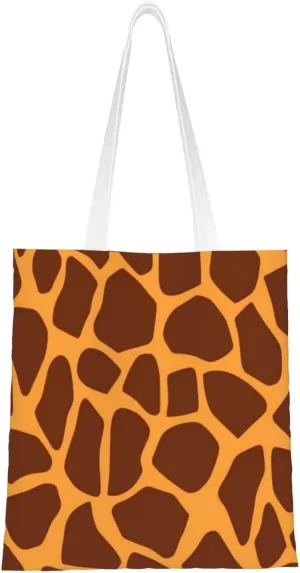 Canvas Tote Bag Aesthetic for Women Giraffe Print Shopping Bags Large Tote Shoulder Bag Reusable Grocery Bags Hobo Bags Casual Handbags Cute Cloth Bags Birthday Gifts
