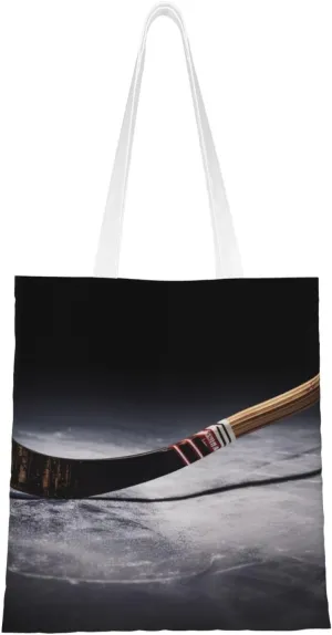 Canvas Tote Bag Aesthetic for Women Hockey Stick Shopping Bags Large Tote Shoulder Bag Reusable Grocery Bags Hobo Bags Casual Handbags Cute Cloth Bags Birthday Gifts
