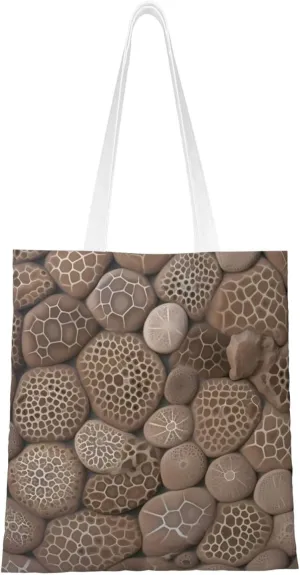 Canvas Tote Bag Aesthetic for Women Petoskey Stone Shopping Bags Large Tote Shoulder Bag Reusable Grocery Bags Hobo Bags Casual Handbags Cute Cloth Bags Birthday Gifts