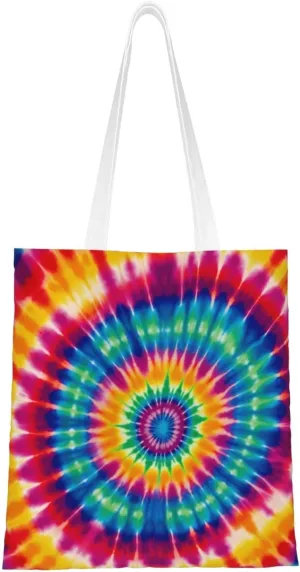 Canvas Tote Bag Aesthetic for Women Tie Dye Pattern Shopping Bags Large Tote Shoulder Bag Reusable Grocery Bags Hobo Bags Casual Handbags Cute Cloth Bags Birthday Gifts