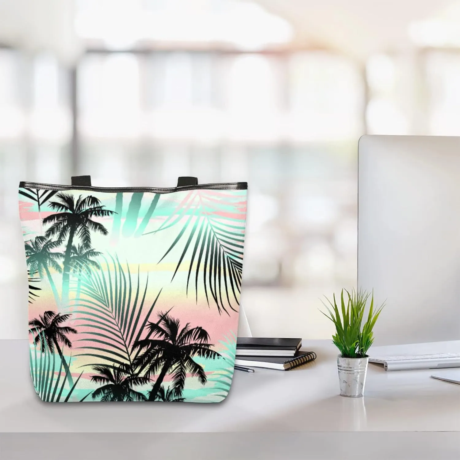 Canvas Tote Bag Large Women Casual Reusable Shoulder Bag Handbag with Zipper Casual Tote Shopping Travel Beach Cloth Bag