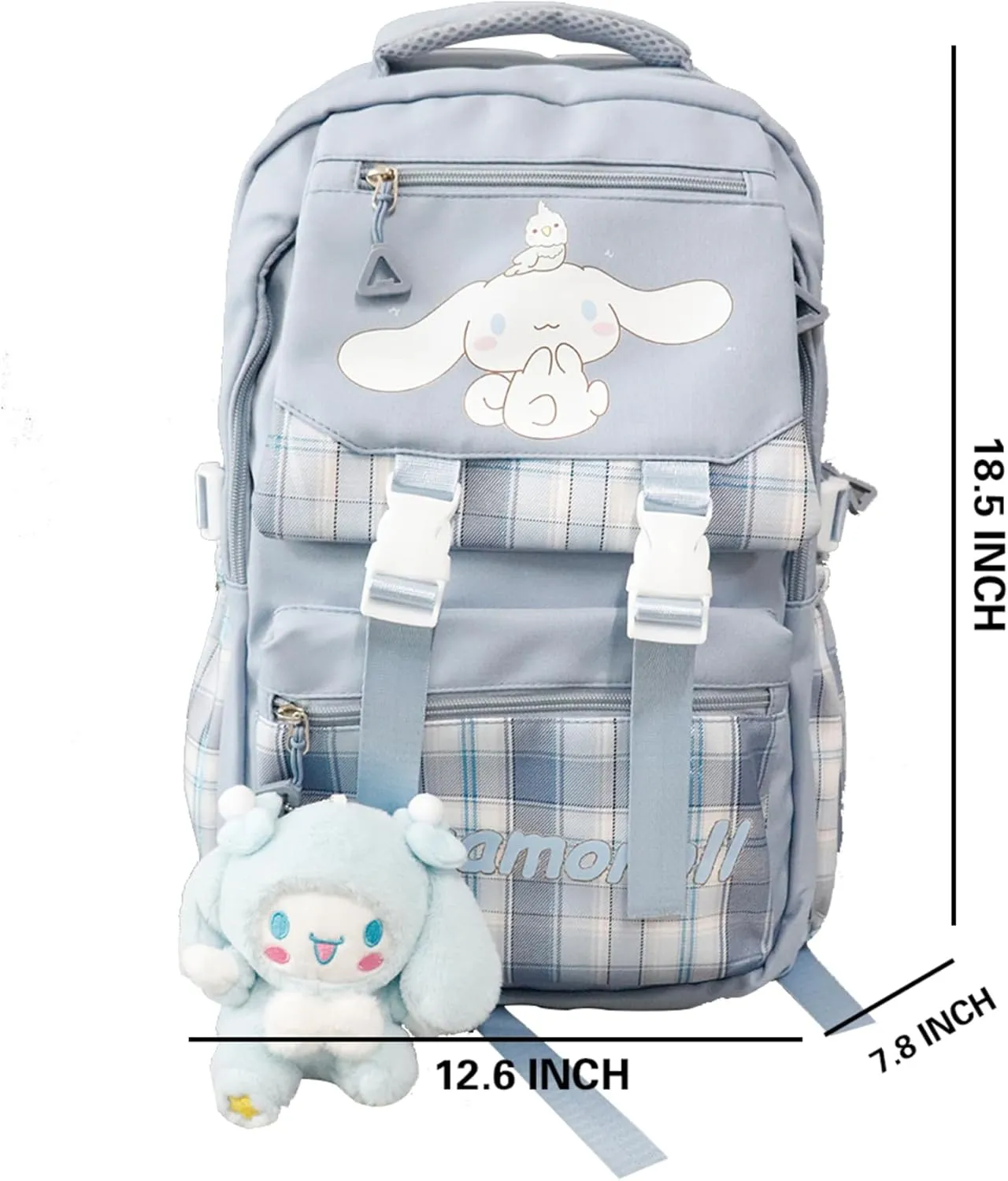 Cartoon Cute Backpack large capacity 18 Inch, With Plush Pendant Business Laptop Shoulders Backpack Travel Backpack, Srioal-4