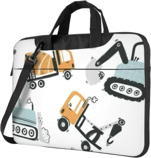 Cartoon Truck Excavator Modern 13-15.6 Inch Laptop Bag For Man And Women, Computer Messenger Bag, Trendy Shoulder Strap Design