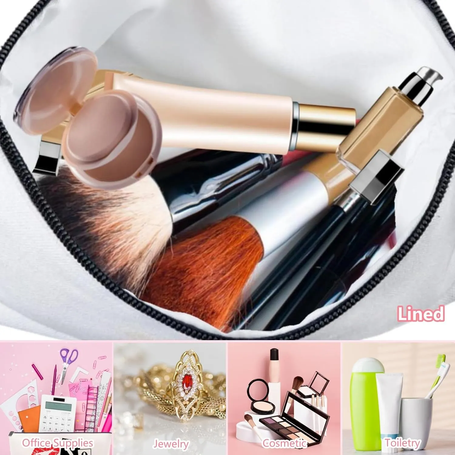 Cat Makeup Bag for Women, Cute Birthday Gift, Travel Cosmetic Bags, Funny Mom Toiletry Organizer Zipper Pouch