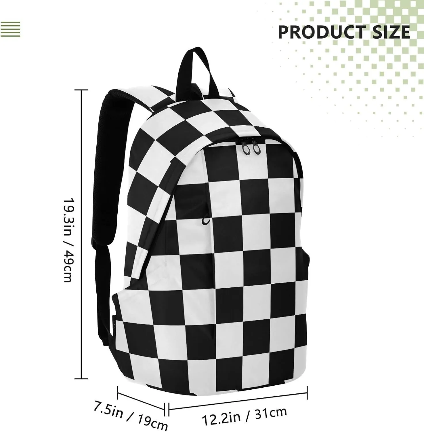 Checkerboard Plaid Travel Laptop Backpack for Women Large Durable Bag Lightweight Backpacks Casual Daypack Back Pack for Airplanes Work Travel Weekend Men Business