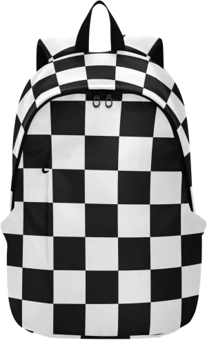 Checkerboard Plaid Travel Laptop Backpack for Women Large Durable Bag Lightweight Backpacks Casual Daypack Back Pack for Airplanes Work Travel Weekend Men Business