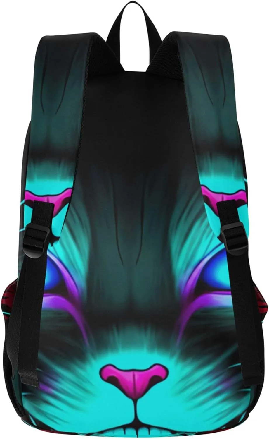CHIFIGNO Ladies Casual Daypack Backpacks for Women Waterproof Cat Black Blue Glowing Eyes Gifts Teen College Bookbag