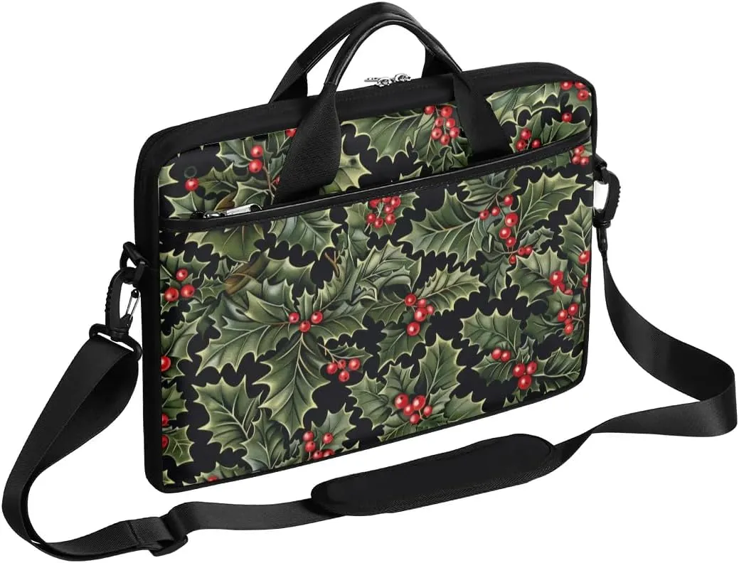 Christmas Modern Pattern Laptop Shoulder Bag Tablet Computer Notebook Sleeve Messenger Bags Carrying Case with Strap Briefcase Tote for 14 15 in Laptops