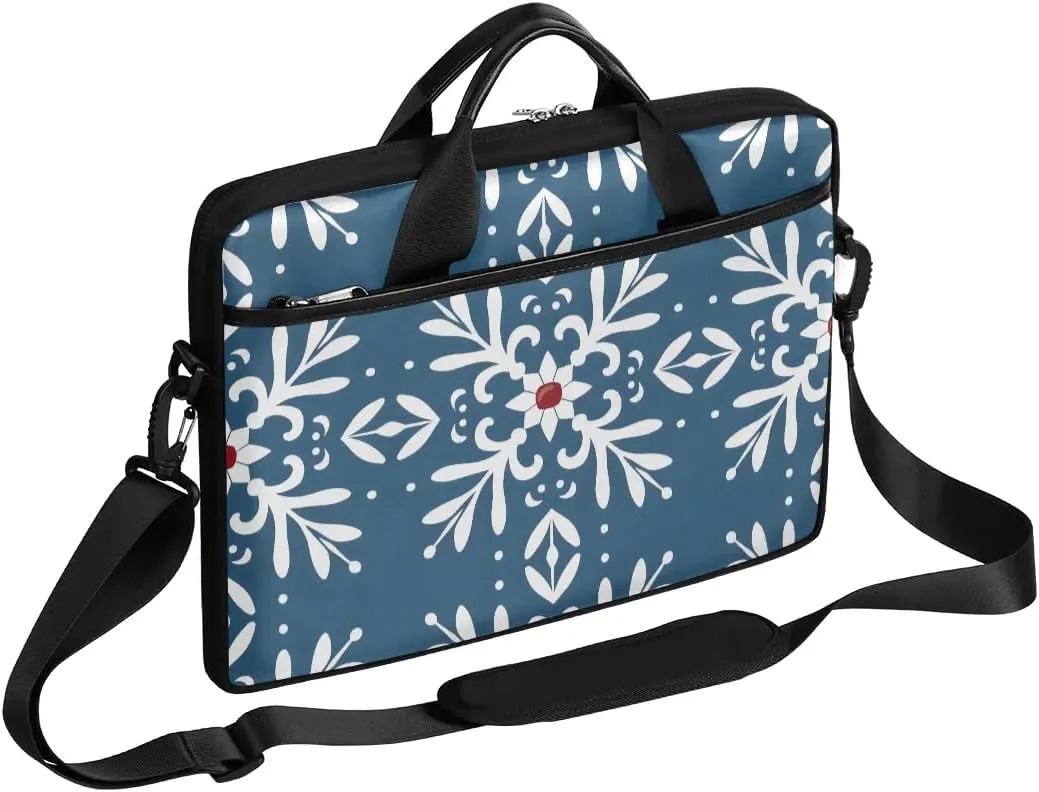 Christmas Modern Theme Laptop Shoulder Bag Tablet Computer Notebook Sleeve Messenger Bags Carrying Case with Strap Briefcase Tote for 14 15 in Laptops