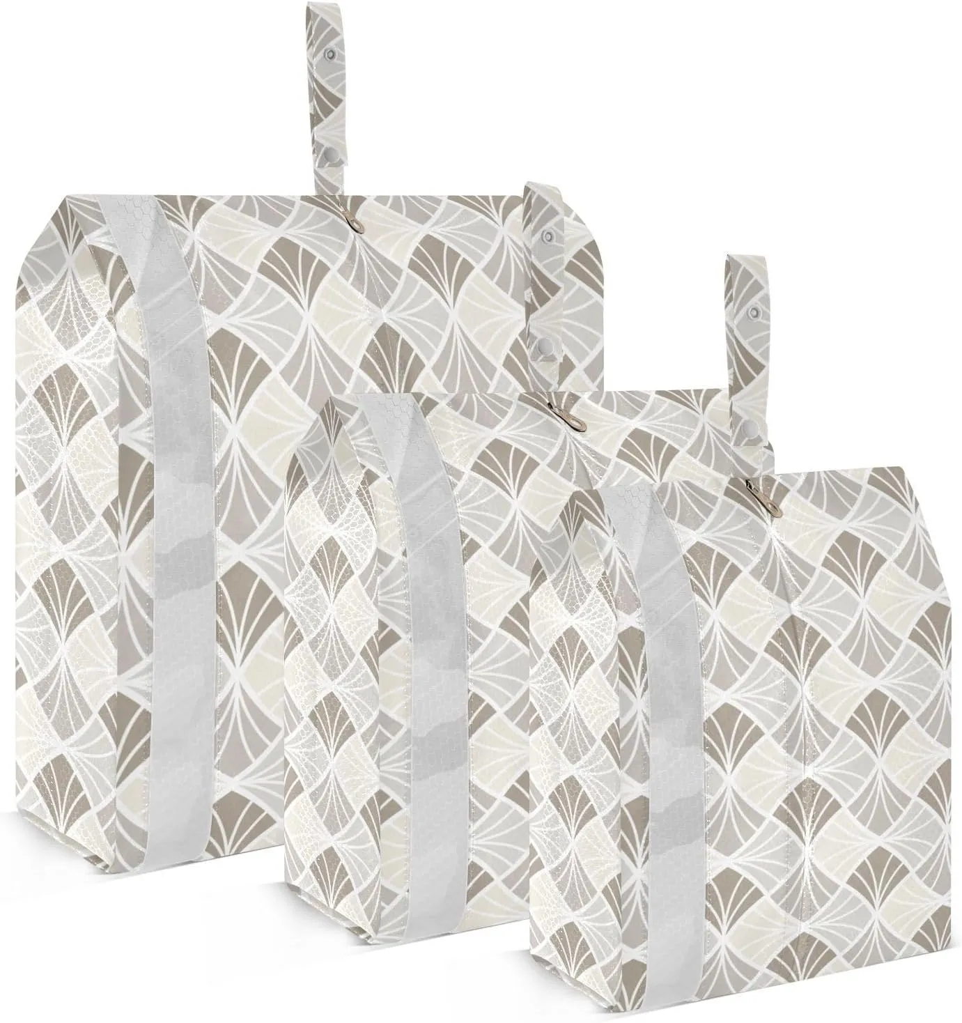 Classic Geometric Art Packing Cubes Set of 3, Lightweight Travel Luggage Organizers Foldable Bags for Easy Packing and Organization