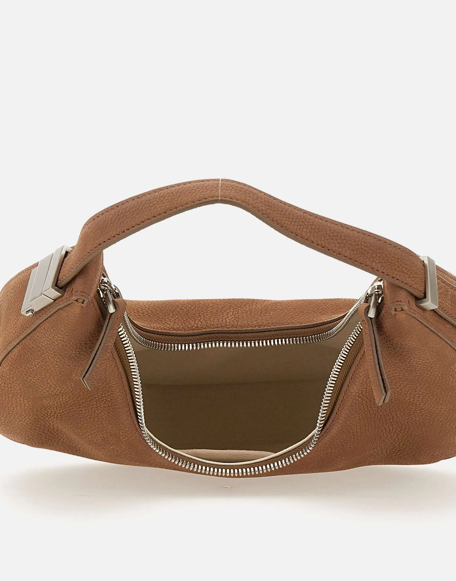 Cognac Tumbled Leather Hobo Bag